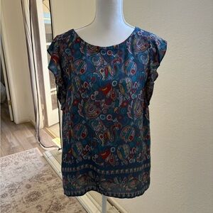 Paisley Print Women's Top - Multicolor size medium
